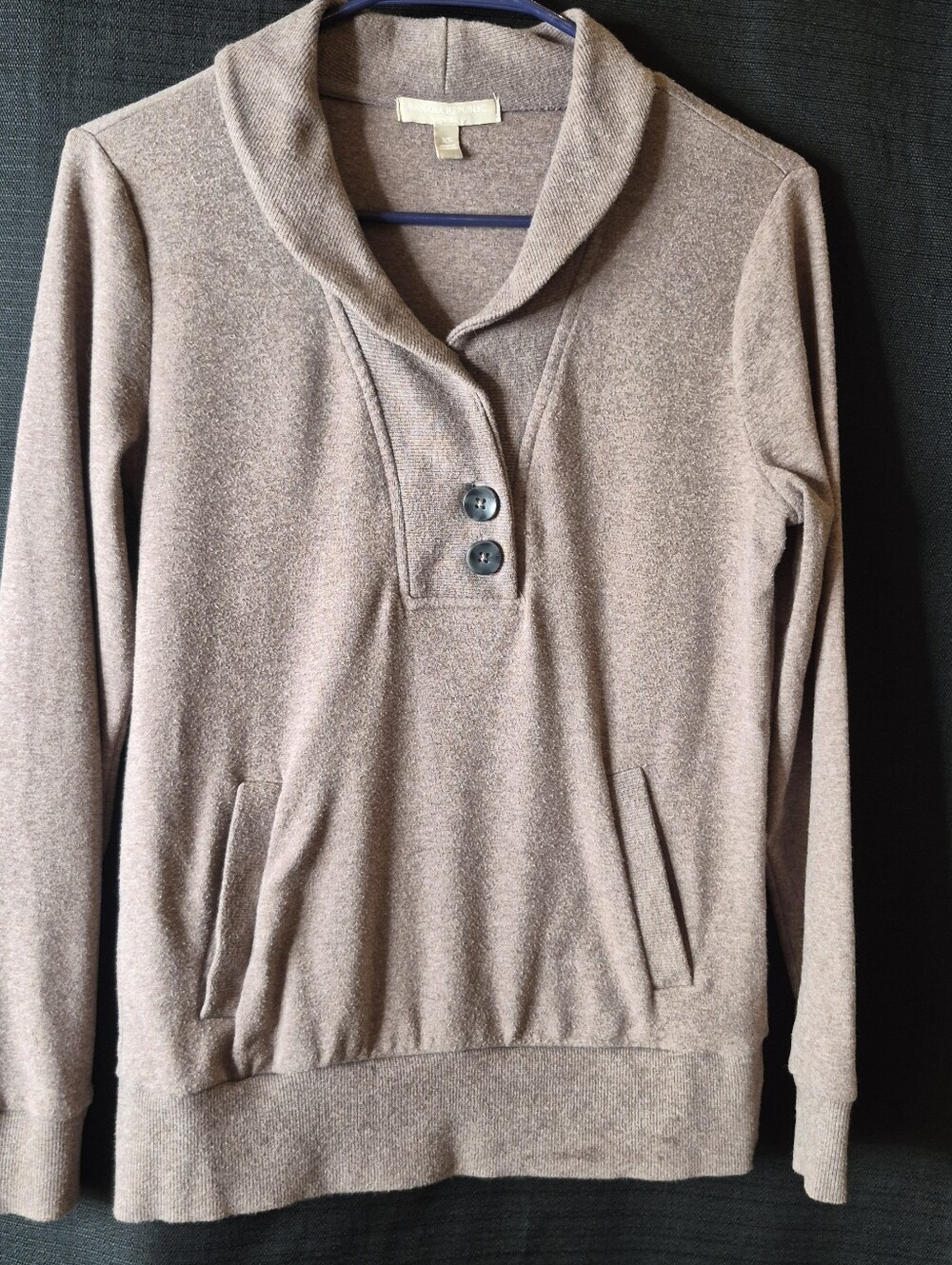Banana Republic Taupe Shawl-Collar Pullover Sweater